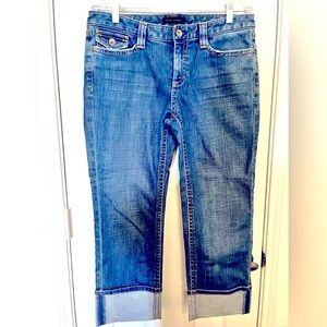 🌺 Banana Republic Med Rinse Cuffed Cropped Jeans Sz 10